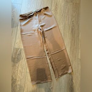 MANGO copper/gold silk pants
